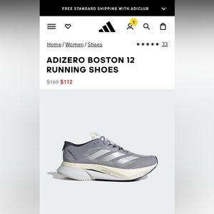 Adidas ADIZERO BOSTON 12 RUNNING SHOES women’s size 7